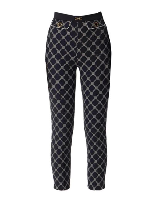 PANTS WITH DIAMOND PRINT ELISABETTA FRANCHI | PAS7151E2685 nero/burro